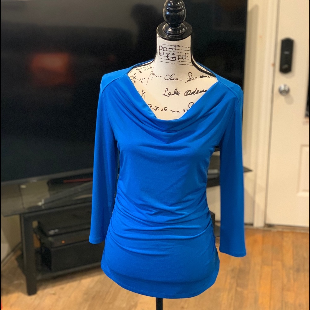 Blue Stretchy Dressy Top Size Small